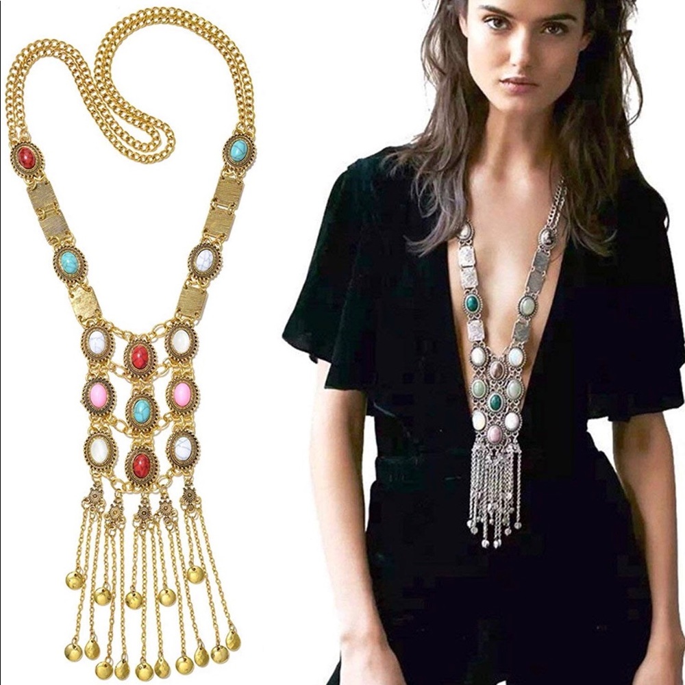 Long Ethnic Tribal Necklace